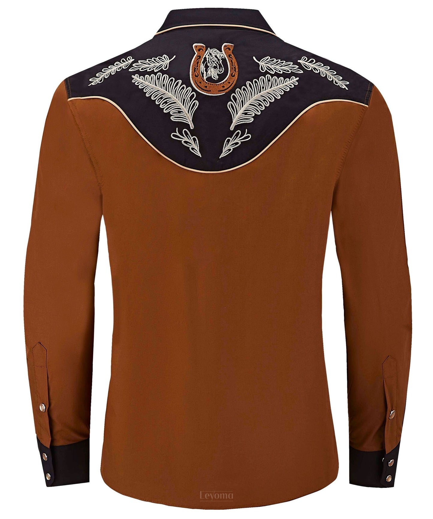 Coal & Auburn Men's Embroidered Western Pearl Snap Shirt