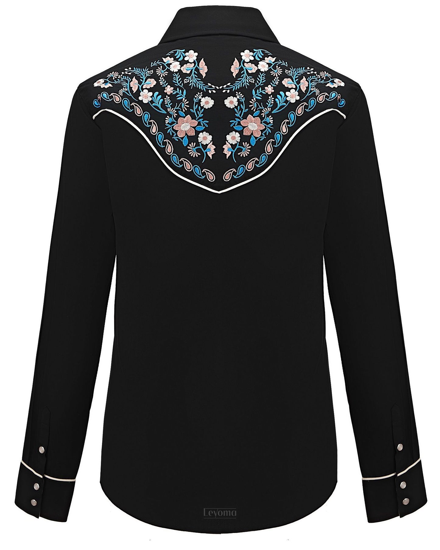 Women's Midnight Bouquet Embroidered Western Pearl Snap Shirt