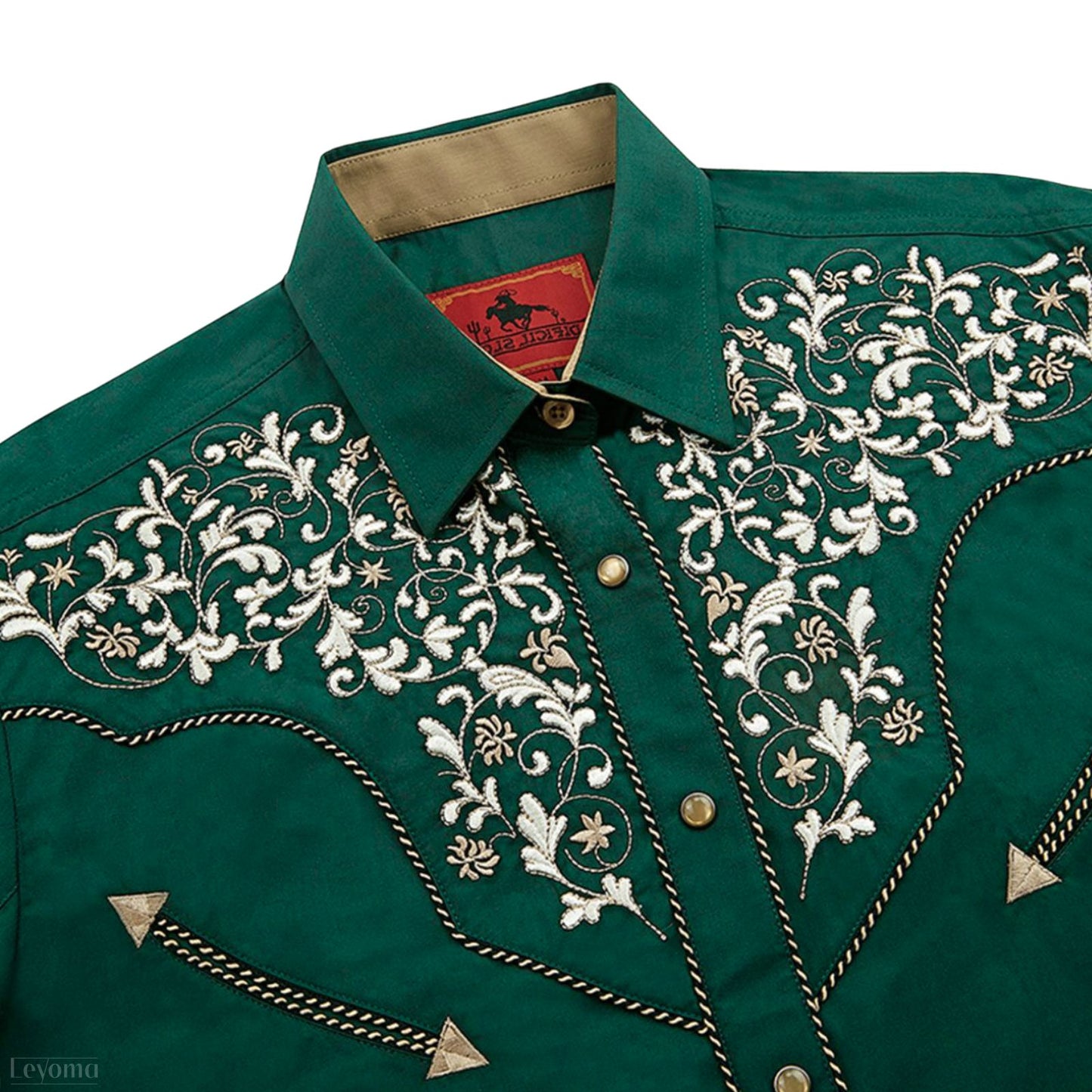 Natures Vista Men's Embroidered Western Pearl Snap Shirt