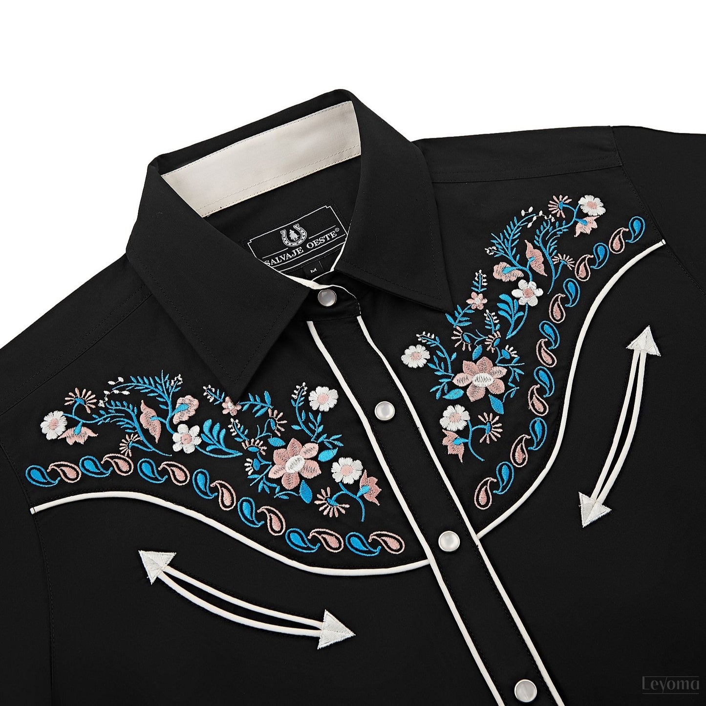 Women's Midnight Bouquet Embroidered Western Pearl Snap Shirt