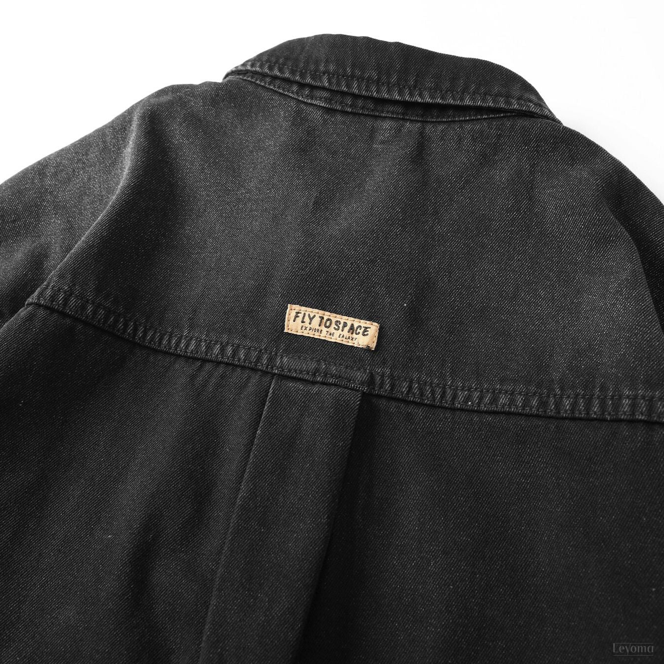 Men's Ezra Black Long Sleeve Overshirt with Utility Pocket