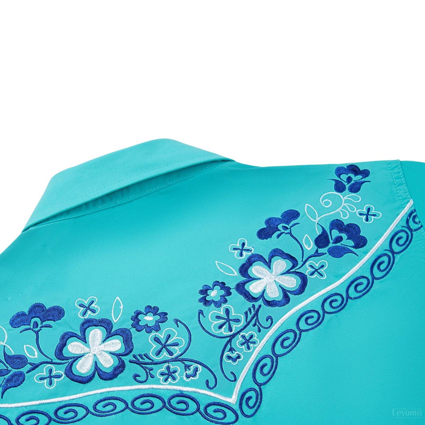 Women's Water Lily Embroidered Western Pearl Snap Shirt