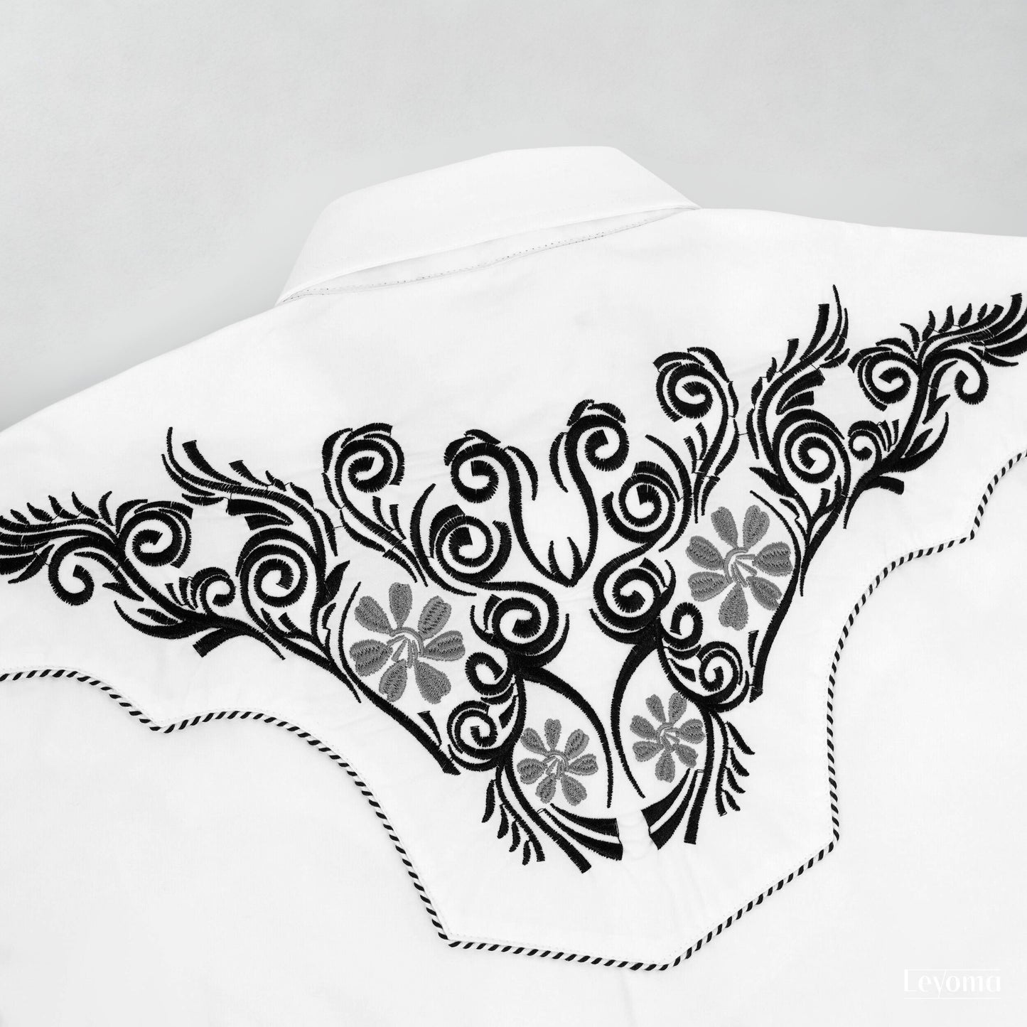 Snowy Mesa Men's Embroidered Western Pearl Snap Shirt