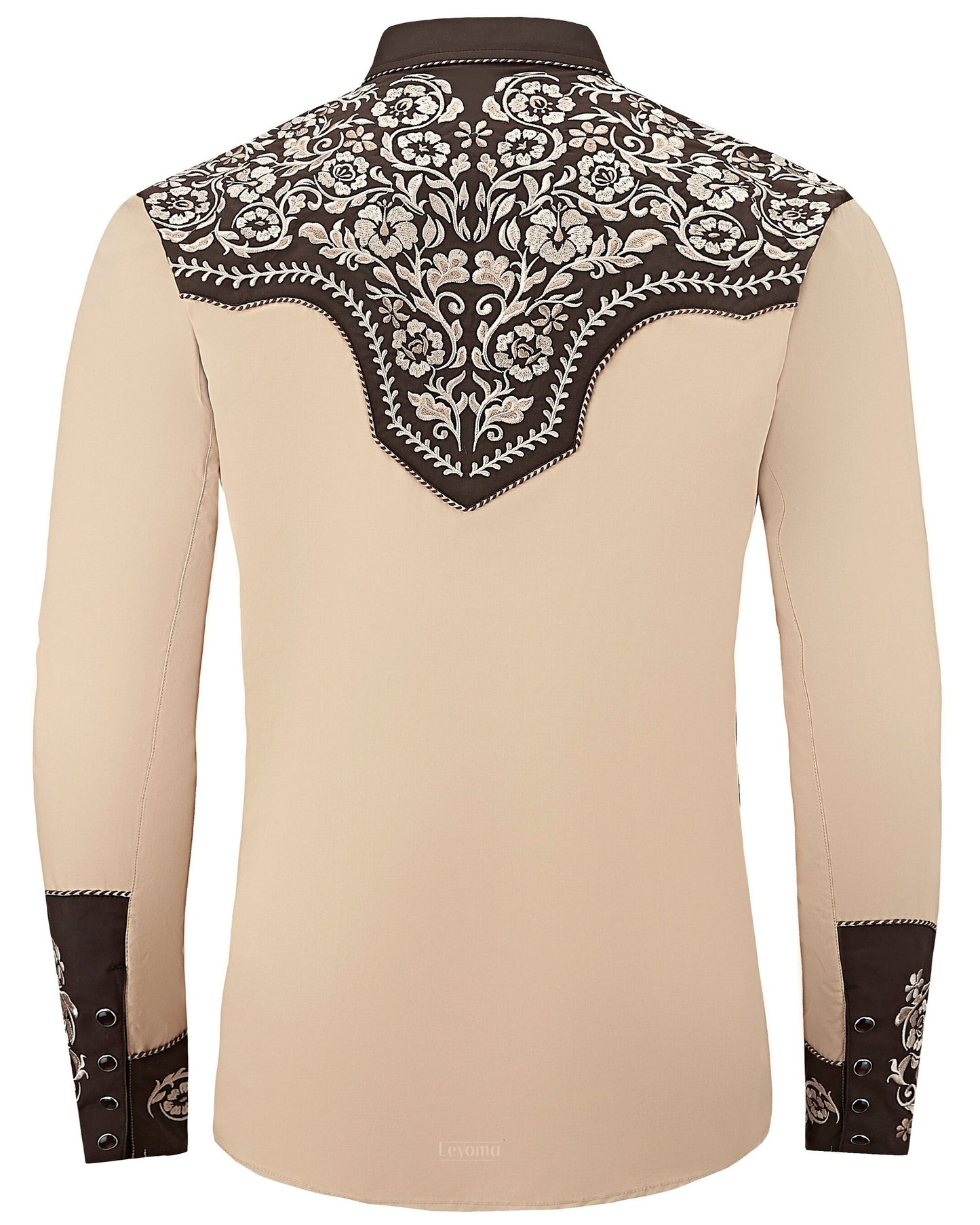 The Badlands Men's Embroidered Western Pearl Snap Shirt