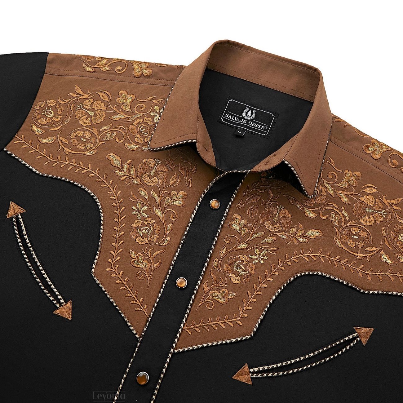 Wanted Outlaw Men's Embroidered Western Pearl Snap Shirt