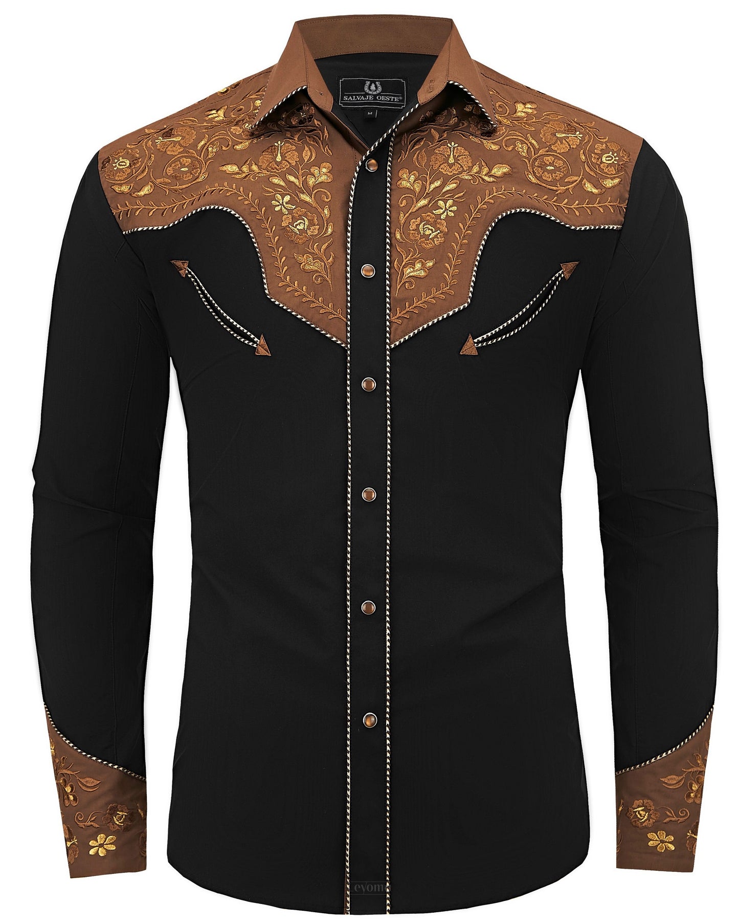 Wanted Outlaw Men's Embroidered Western Pearl Snap Shirt
