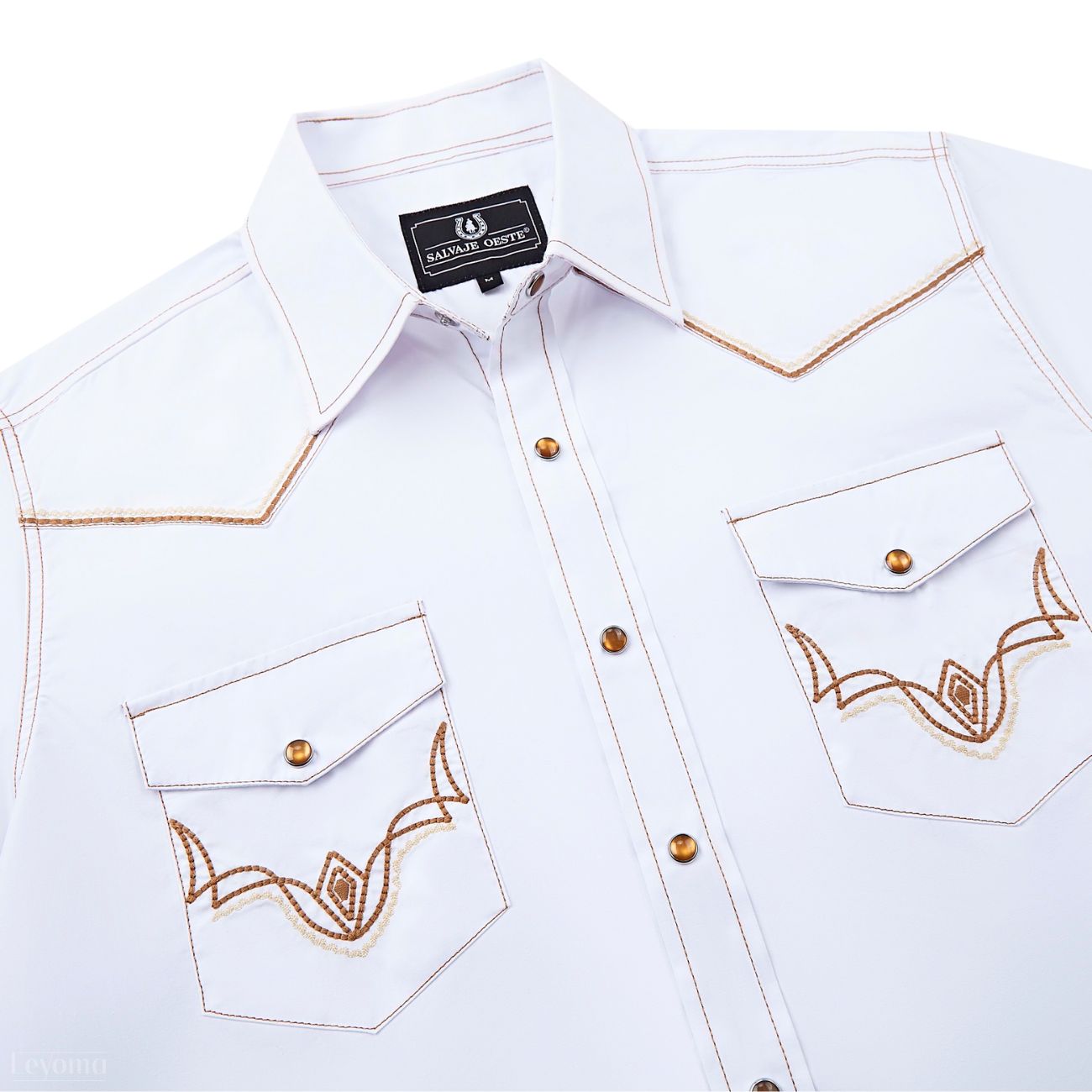 The Heartland Men's Embroidered Western Pearl Snap Shirt