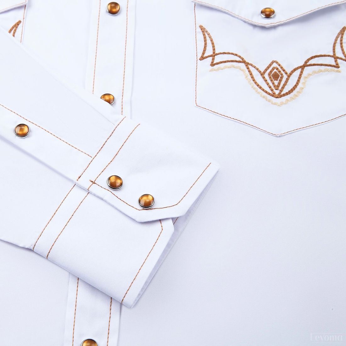 The Heartland Men's Embroidered Western Pearl Snap Shirt