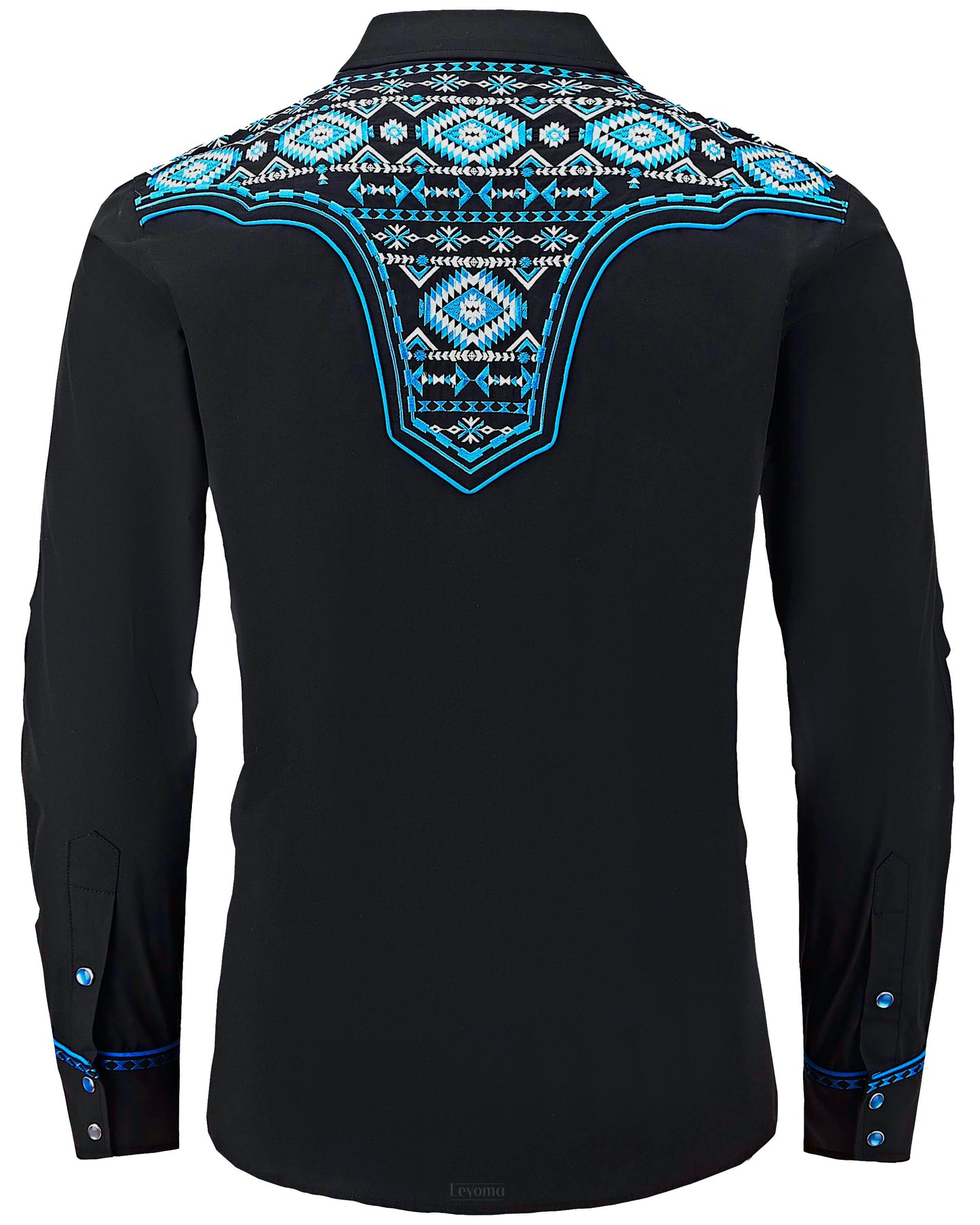Gran Cenote Men's Embroidered Western Pearl Snap Shirt