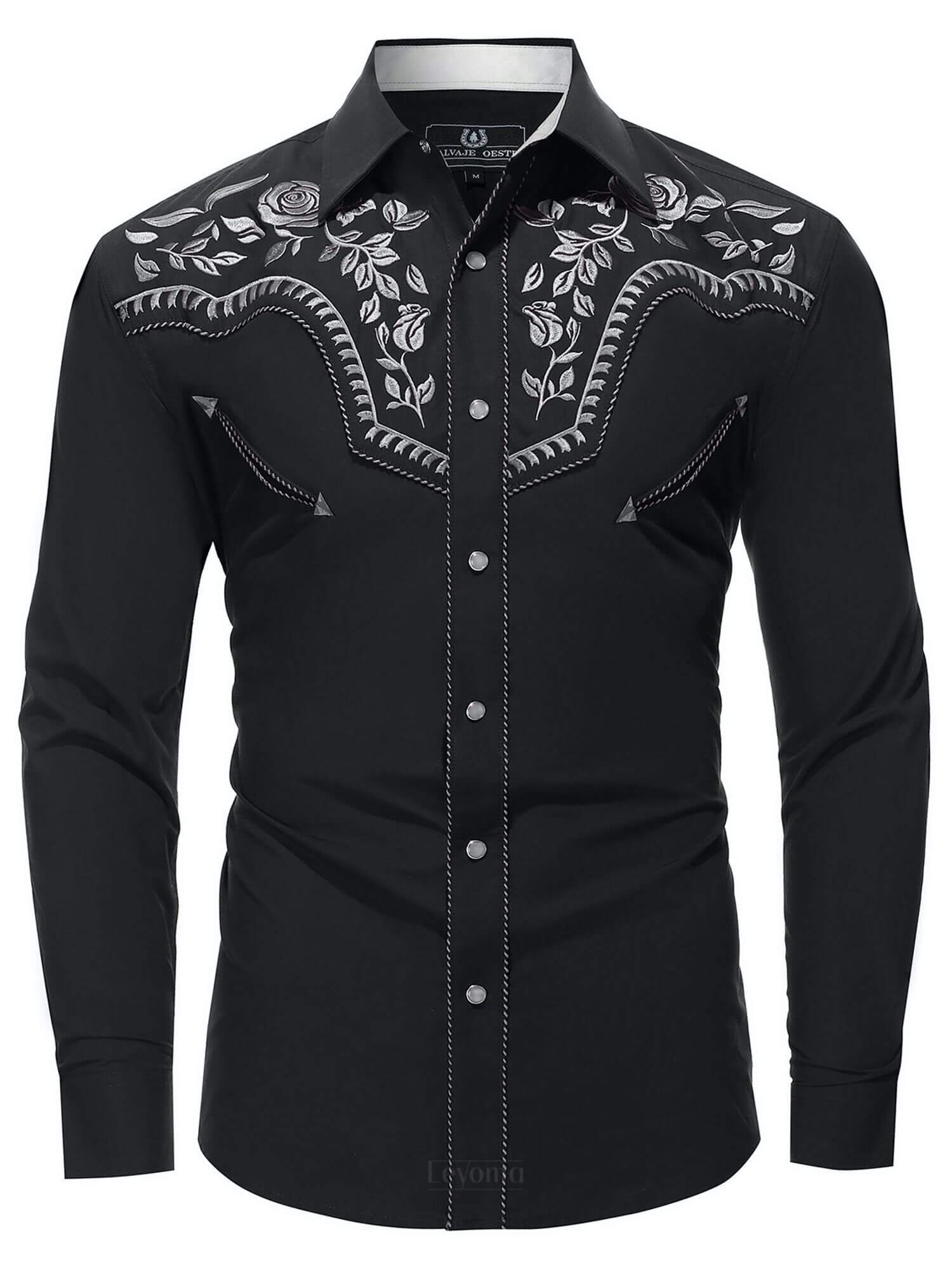 Prairie Wind Men's Embroidered Western Pearl Snap Shirt Prairie Wind Men's Embroidered Western Pearl Snap Shirt