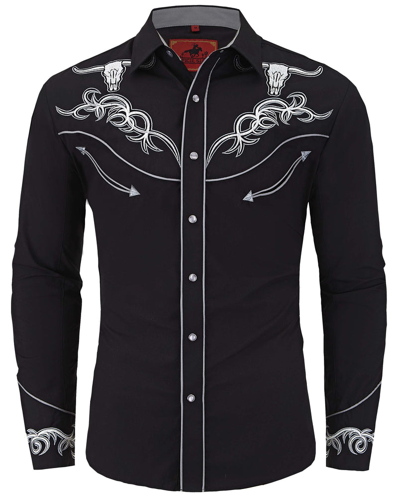 El Toro Men's Embroidered Western Pearl Snap Shirt