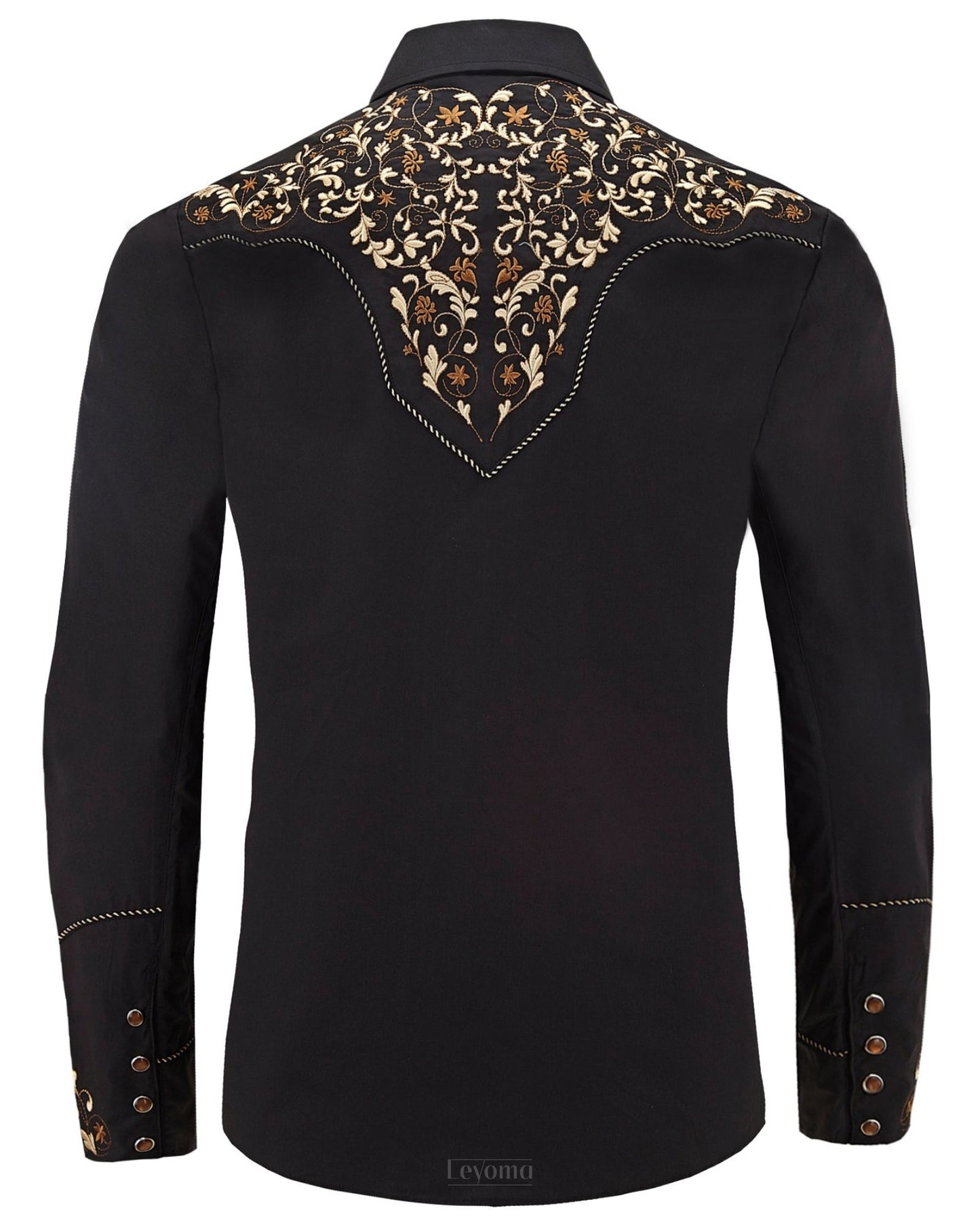Midwest Traveler Men's Embroidered Western Pearl Snap Shirt