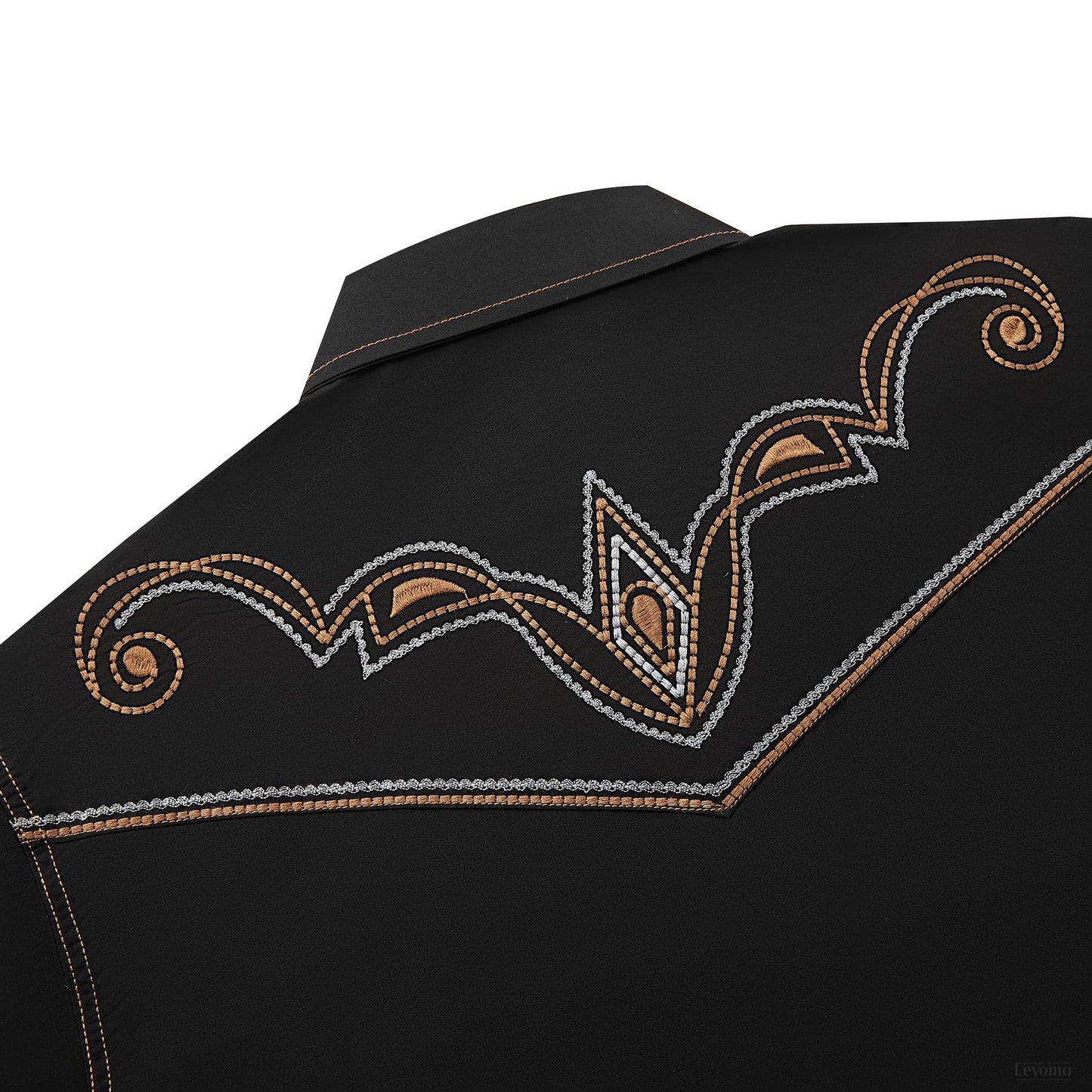 Six Shooter Men's Embroidered Western Pearl Snap Shirt