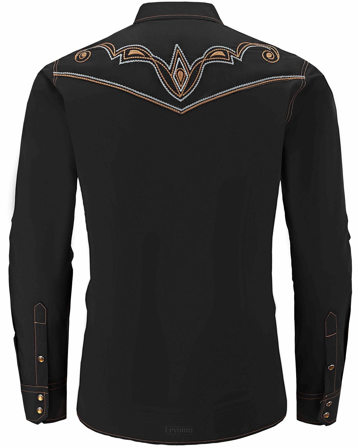 Six Shooter Men's Embroidered Western Pearl Snap Shirt