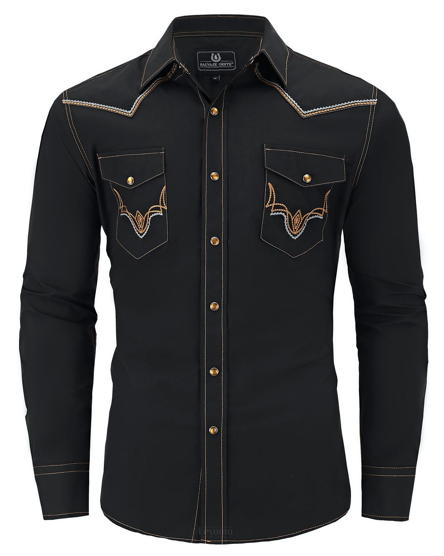 Six Shooter Men's Embroidered Western Pearl Snap Shirt