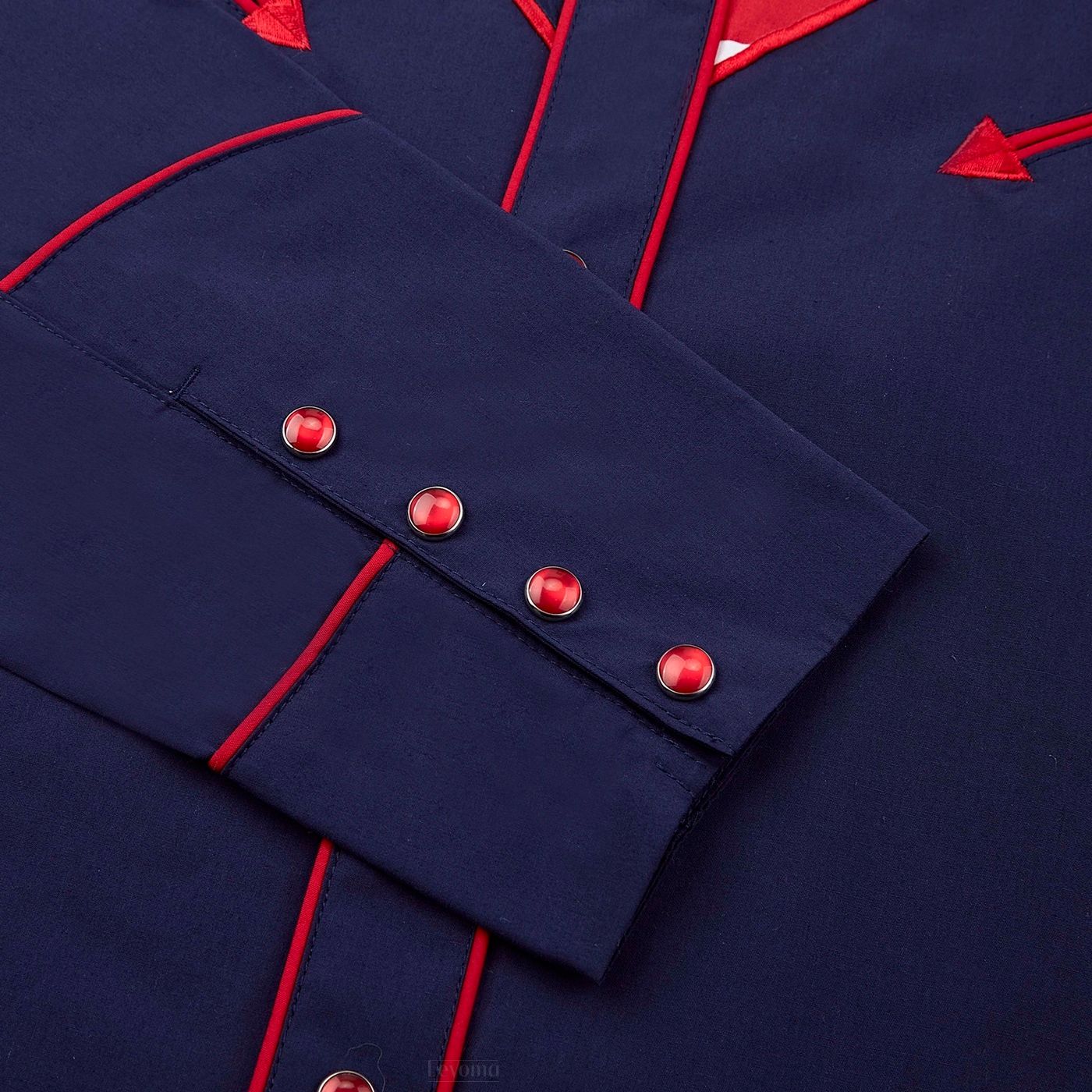 Stars & Stripes Blue Men's Embroidered Western Pearl Snap Shirt