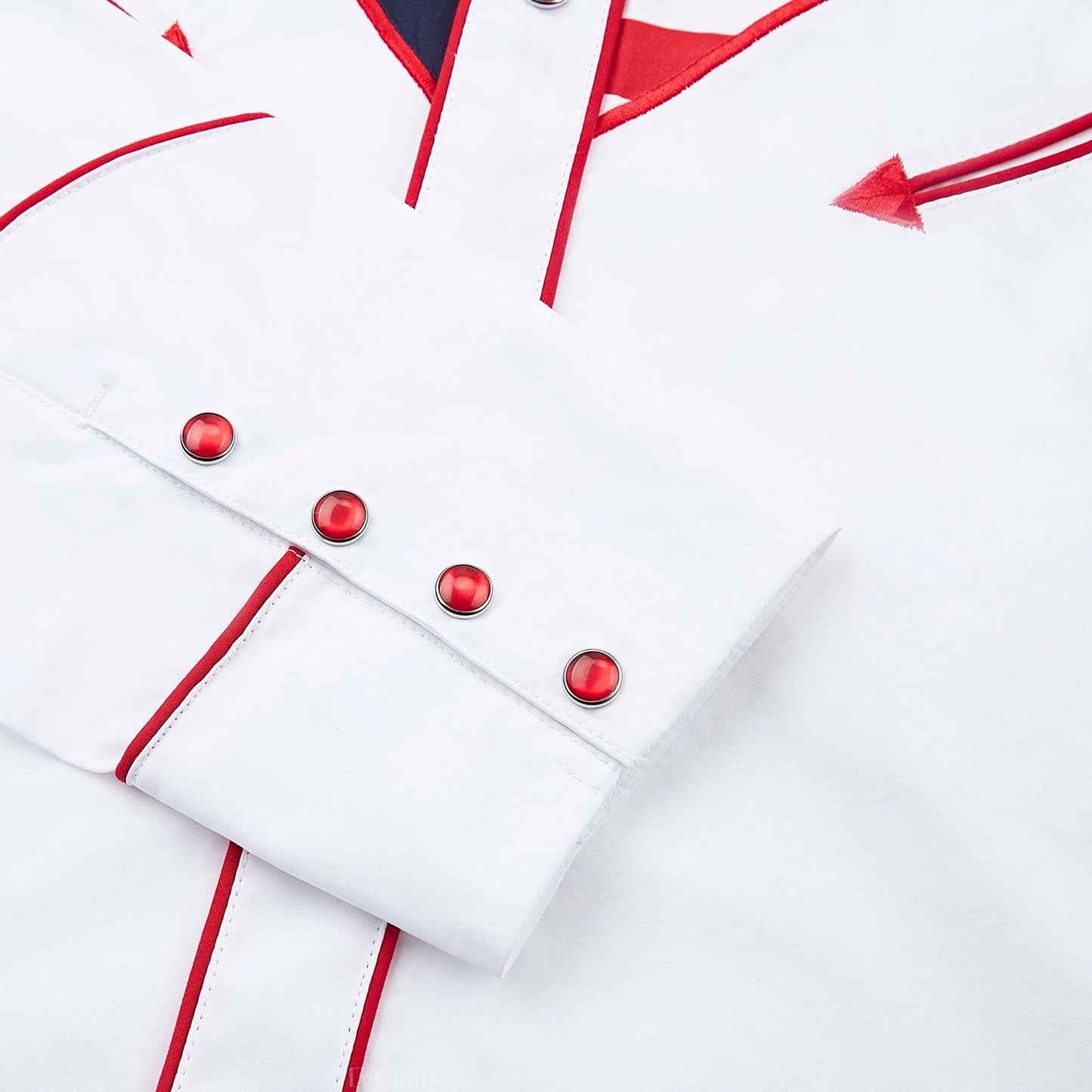 Stars & Stripes White Men's Embroidered Western Pearl Snap Shirt