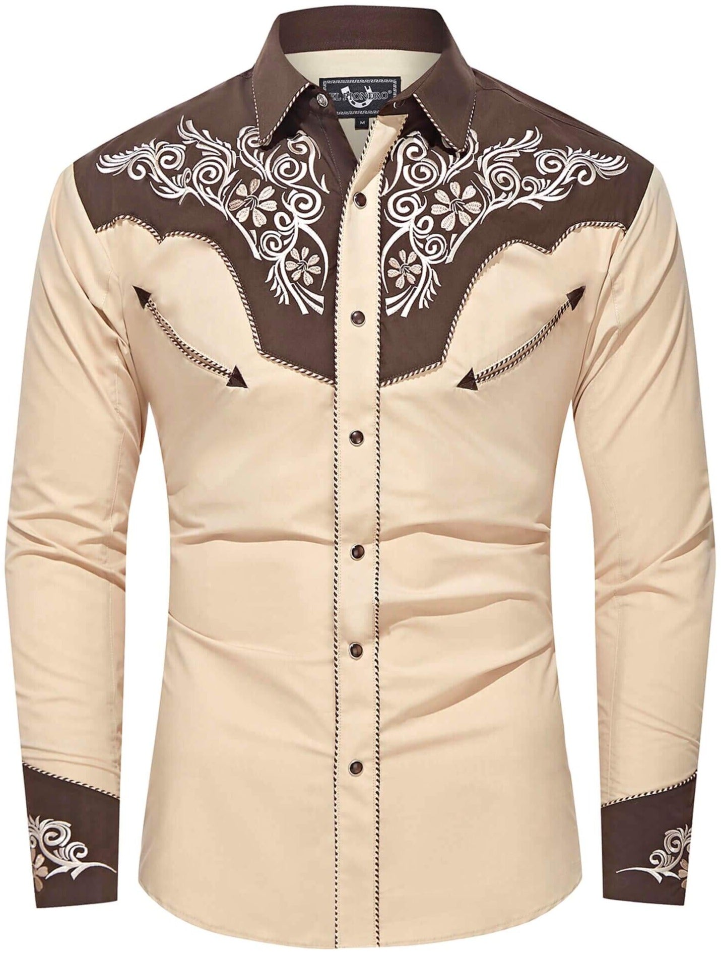 Floral Embroidery Mens Western Shirts Embroidered Men's Floral