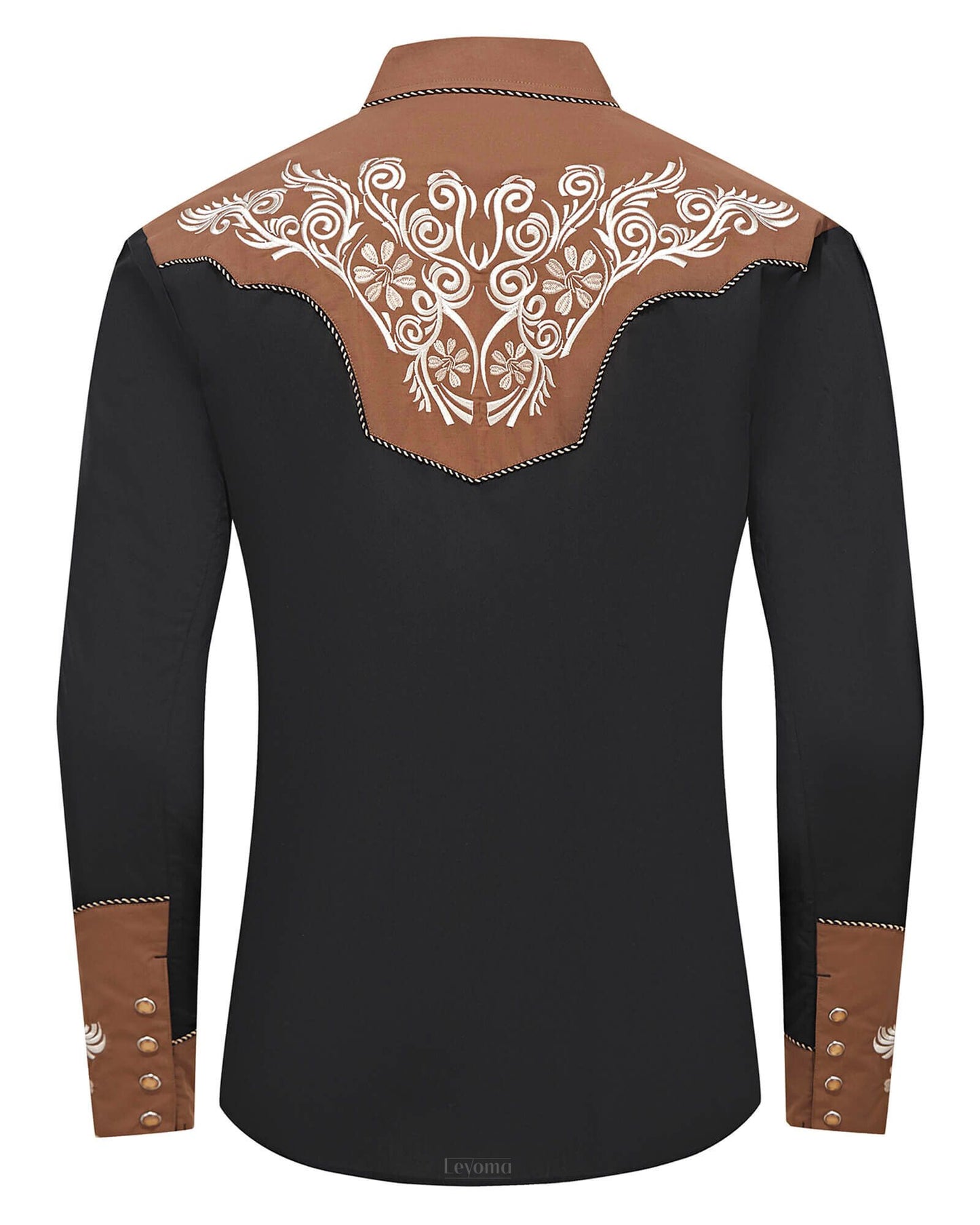 Chemise Western Brodée pour Hommes à Boutons-pression en Nacre "Thunder Rustler"