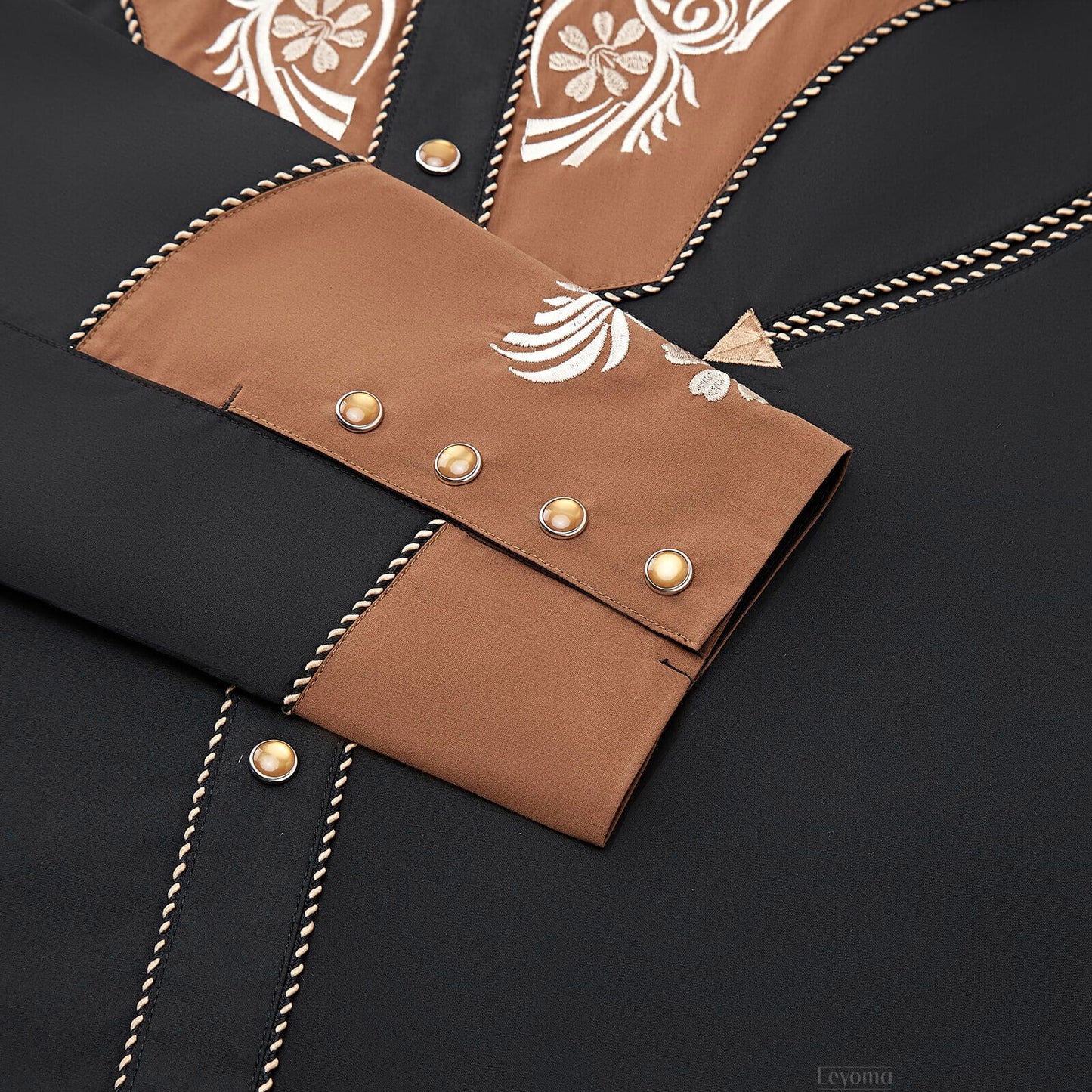 Chemise Western Brodée pour Hommes à Boutons-pression en Nacre "Thunder Rustler"
