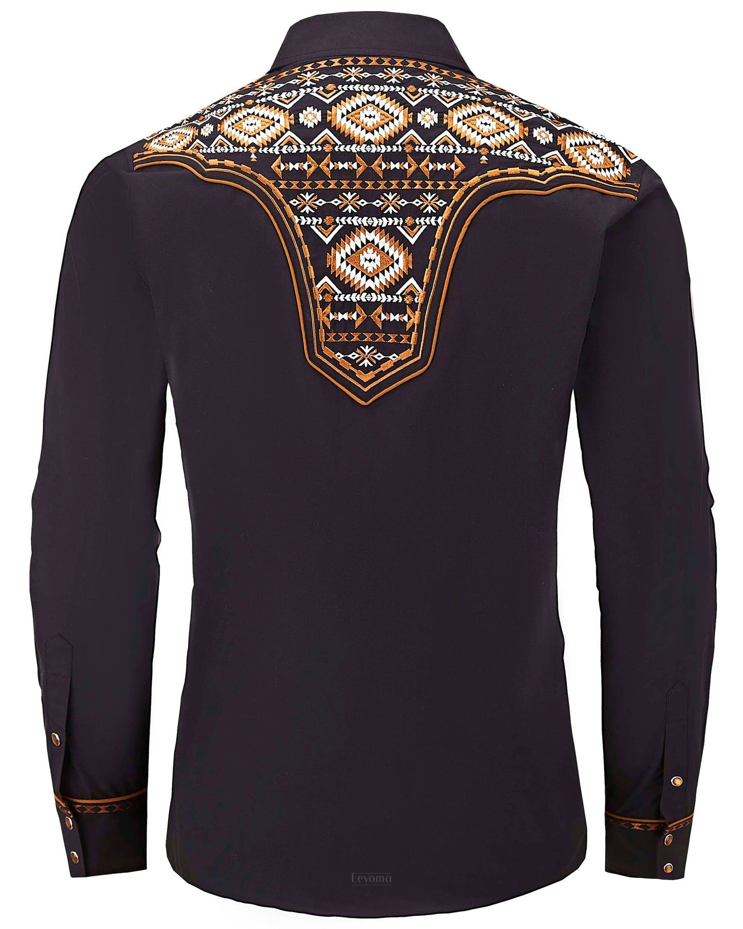 Navajo Blaze Men's Embroidered Western Pearl Snap Shirt