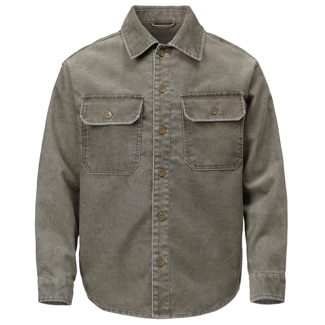 Black men's corduroy western overshirt - detail view