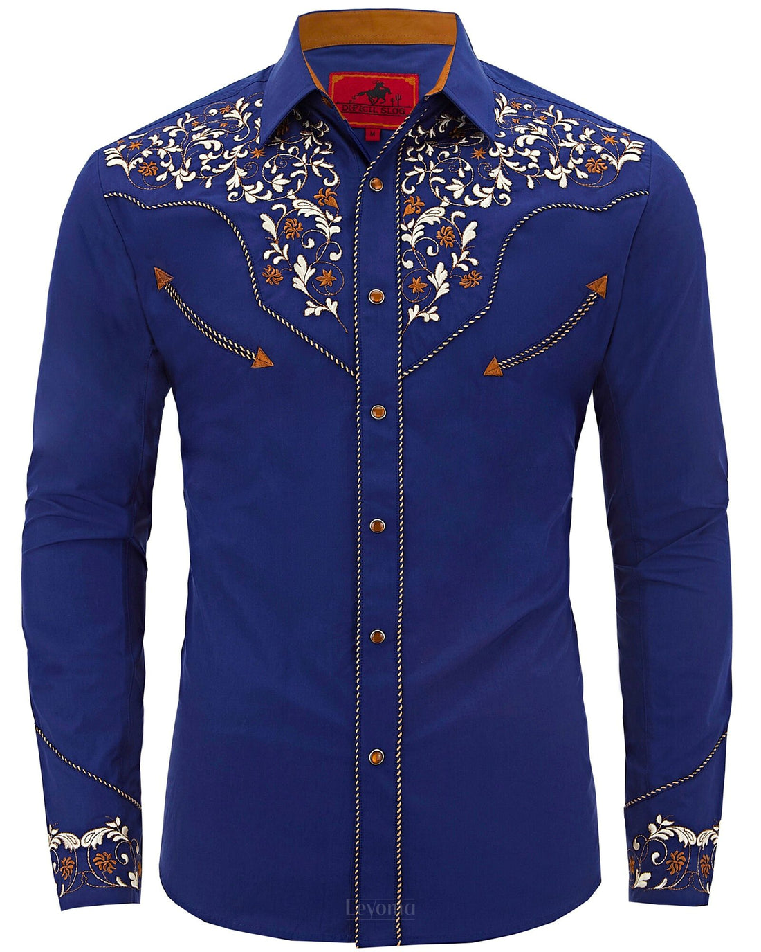 Tundra Frost Men's Embroidered Western Pearl Snap Shirt – Leyoma
