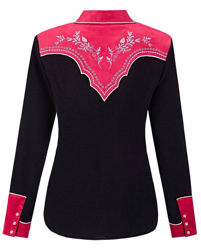 Women's Prairie Sunset Embroidered Western Pearl Snap Shirt