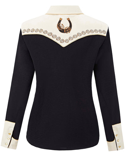 Women's Tulsa Rose Embroidered Western Pearl Snap Shirt