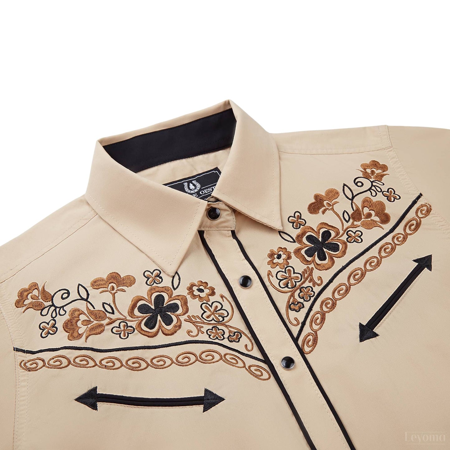 Chemise Western Brodée pour Femmes à Boutons-pression en Nacre "Wildflower"