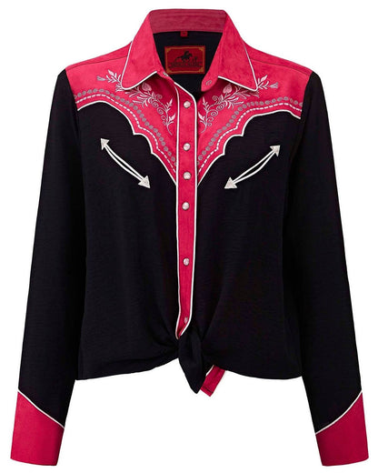Women's Prairie Sunset Embroidered Western Pearl Snap Shirt