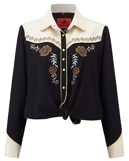 Women's Tulsa Rose Embroidered Western Pearl Snap Shirt