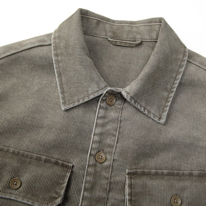 Men's Garrett Green Long Sleeve Corduroy Button Up Overshirt