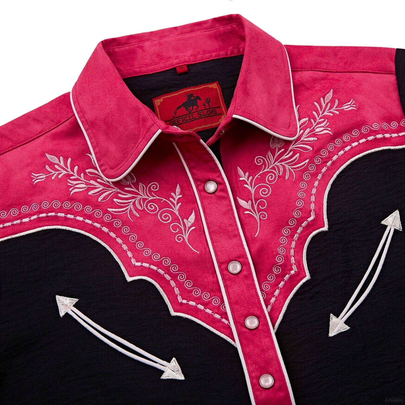 CHEMISE WESTERN ROPER POUR FEMME, ROSE UNI, EN RAYONNE CHEMISE WESTERN ROPER POUR FEMME, ROSE UNI, EN RAYONNE
