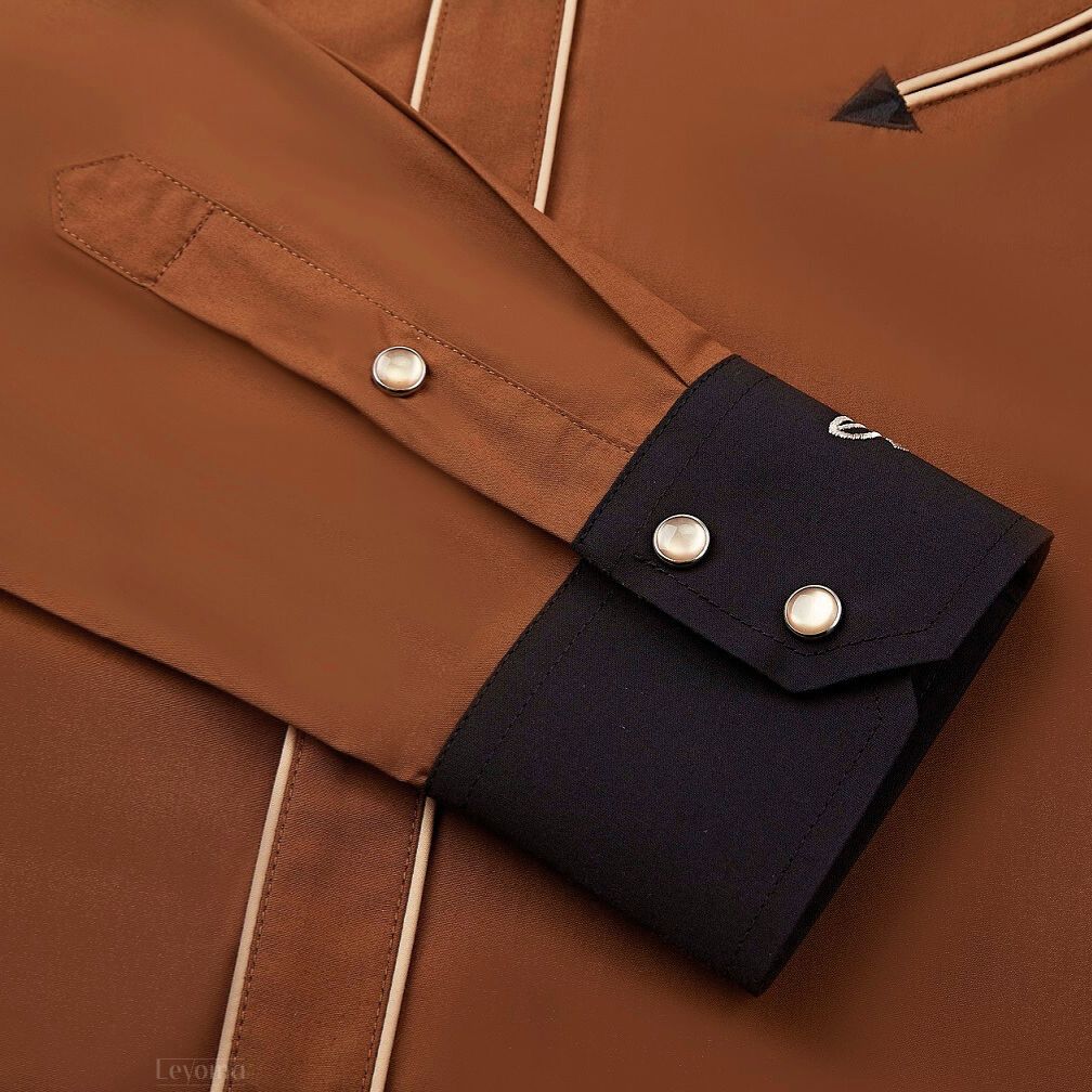 Chemise Western Brodée pour Hommes à Boutons-pression en Nacre "Natures Vista"