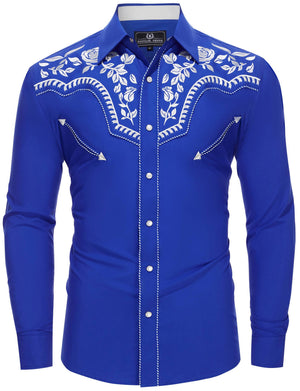 First Deputy Men's Embroidered Western Pearl Snap Shirt