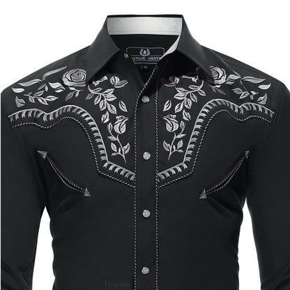 Chemise Western Brodée pour Hommes à Boutons-pression en Nacre "Prairie Wind"