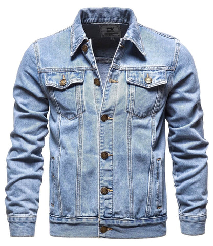 Men's Daniel Denim Long Sleeve Double-Breasted Button Up Jacket