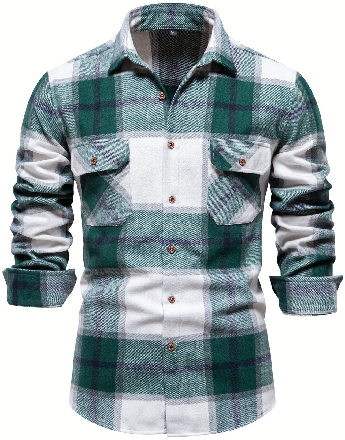 Men's Rodney Plaid Long Sleeve Double-Breasted Button Up Shirt