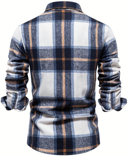 Men's Rodney Plaid Long Sleeve Double-Breasted Button Up Shirt