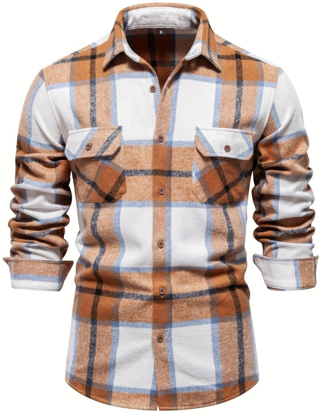 Men's Rodney Plaid Long Sleeve Double-Breasted Button Up Shirt