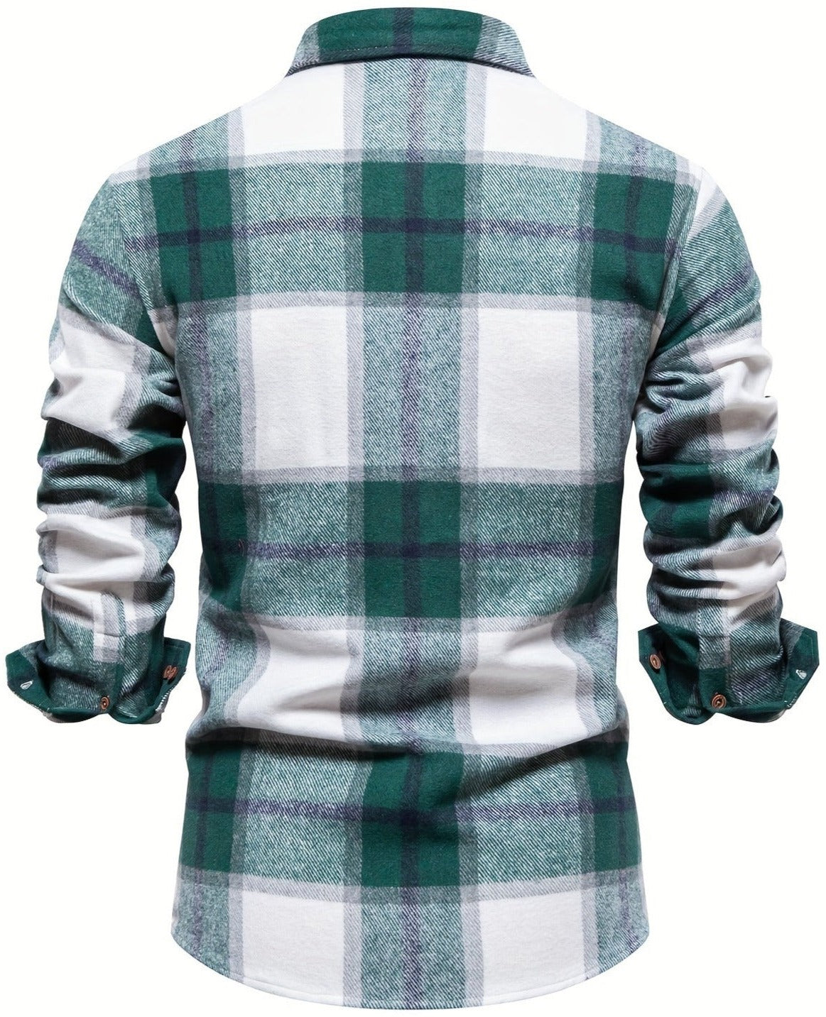 Men's Rodney Plaid Long Sleeve Double-Breasted Button Up Shirt