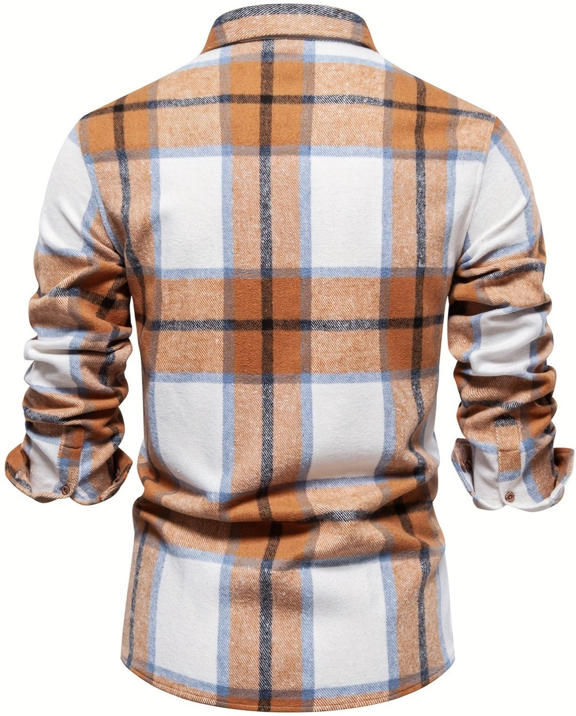 Men's Rodney Plaid Long Sleeve Double-Breasted Button Up Shirt