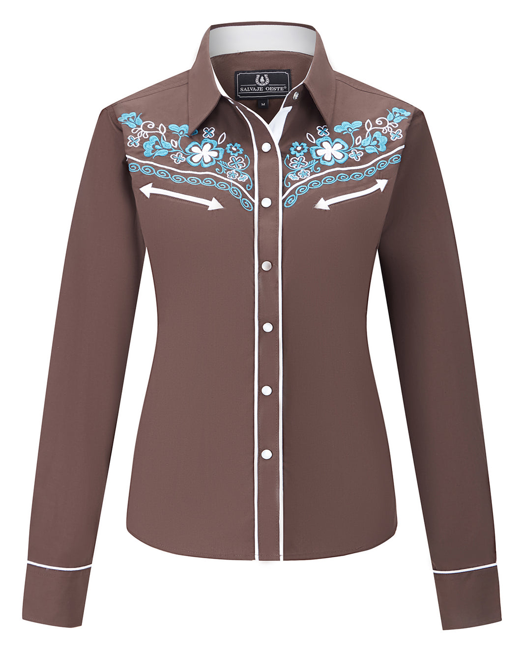 Women's Embroidered Western Pearl Snap Shirts – Leyoma