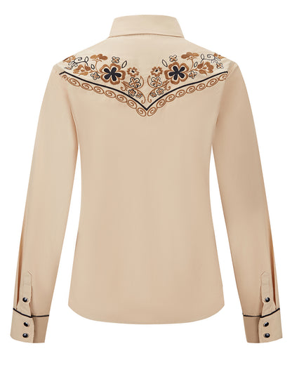 Women's Wildflower Embroidered Western Button Up Shirt