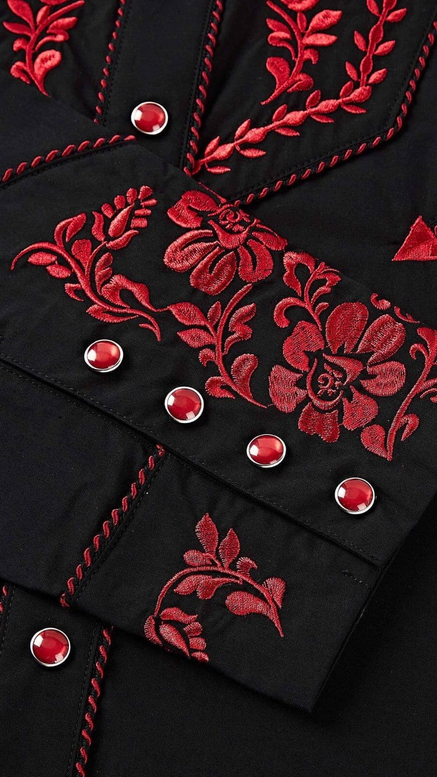 SALVAJE OESTE Men's Embroidered Western Cowboy Shirt – Slim Fit Long Sleeve Snap Button Shirt