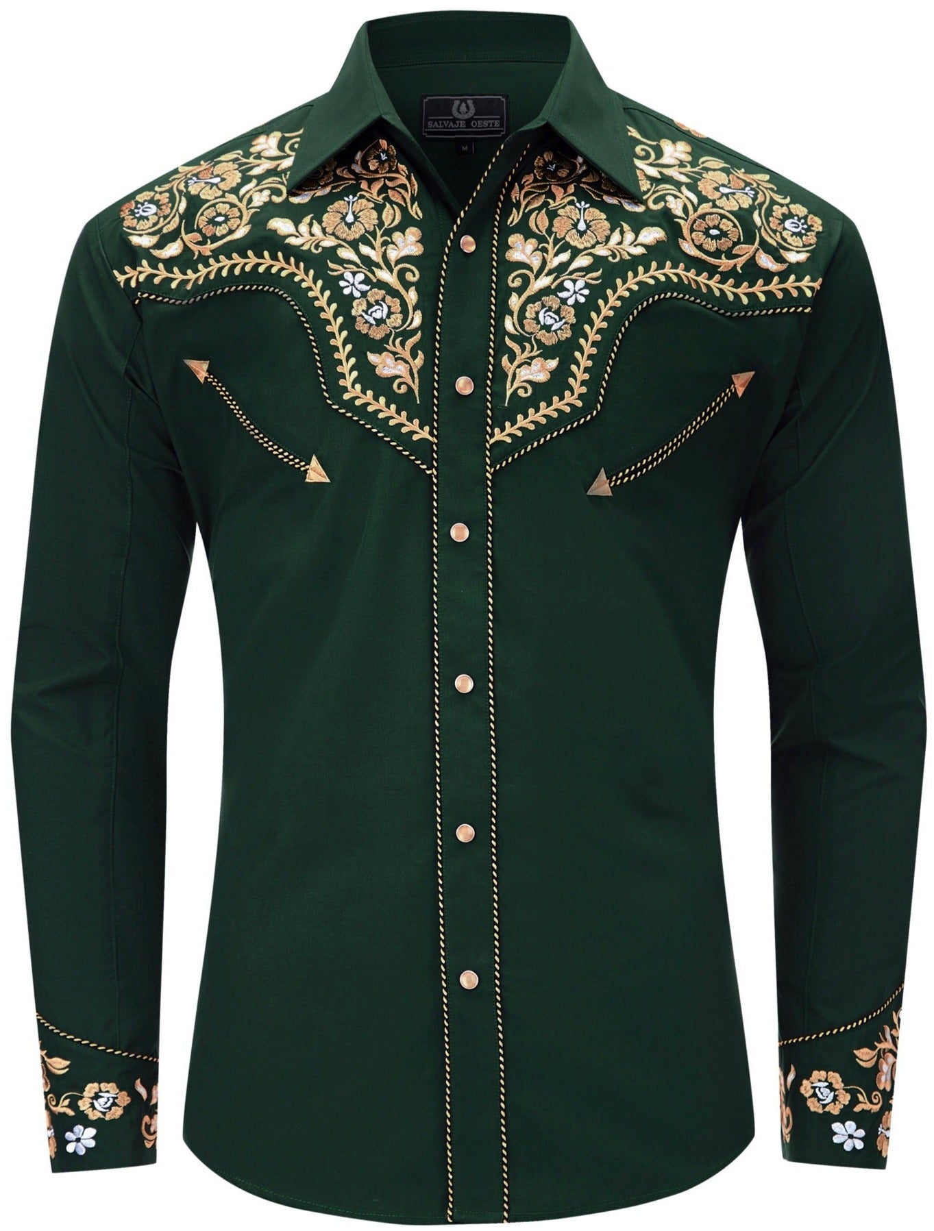 Chemise Western Brodée pour Hommes à Boutons-pression en Nacre "Pine & Sage"