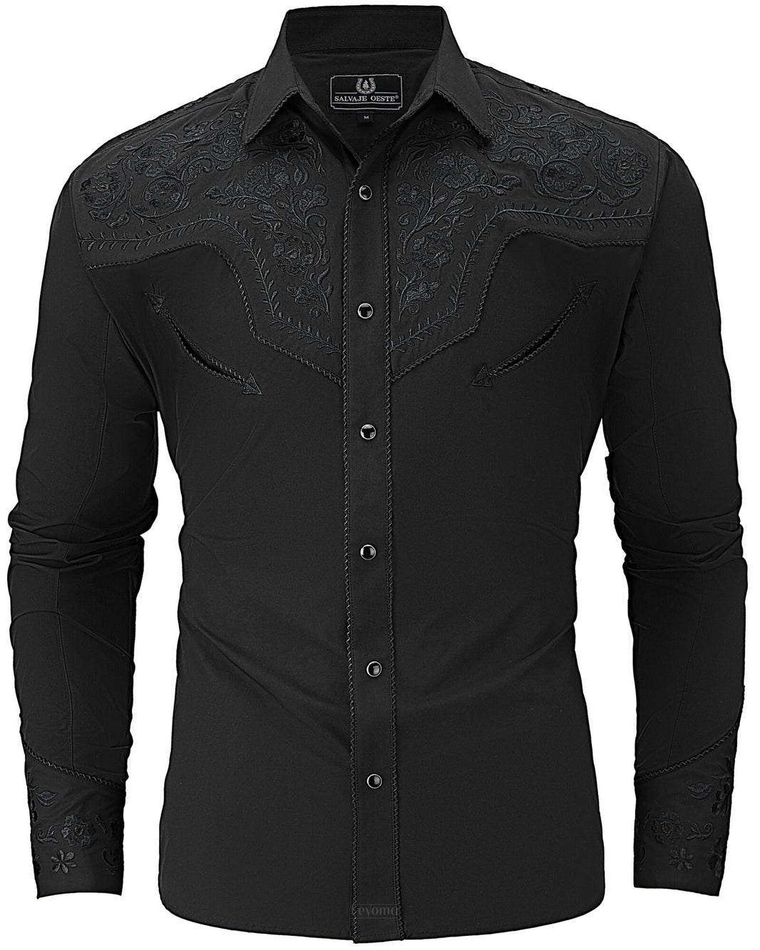 Men’s Western Embroidered Pearl Snap Shirts | Cowboy Rodeo Style – Leyoma