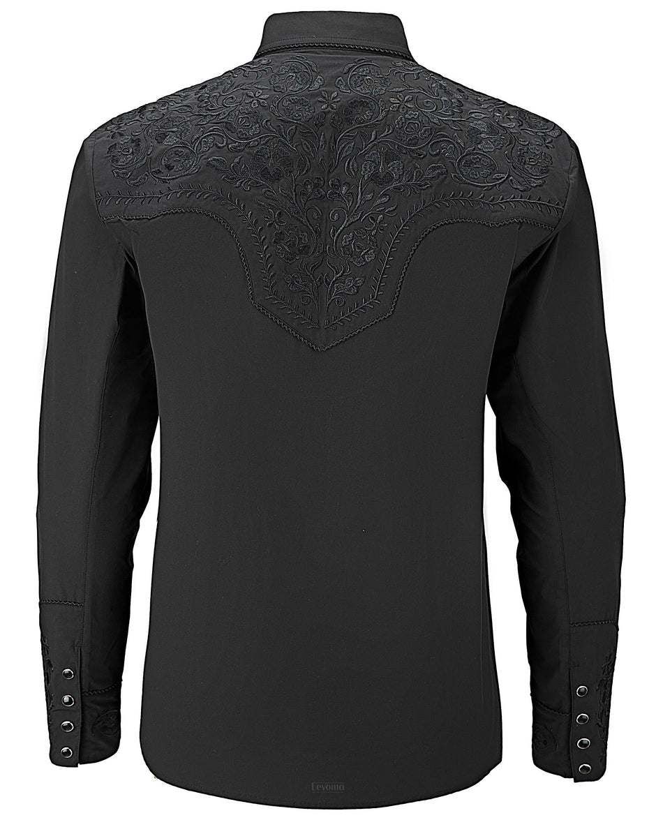 Men’s Western Embroidered Pearl Snap Shirts | Cowboy Rodeo Style – Leyoma