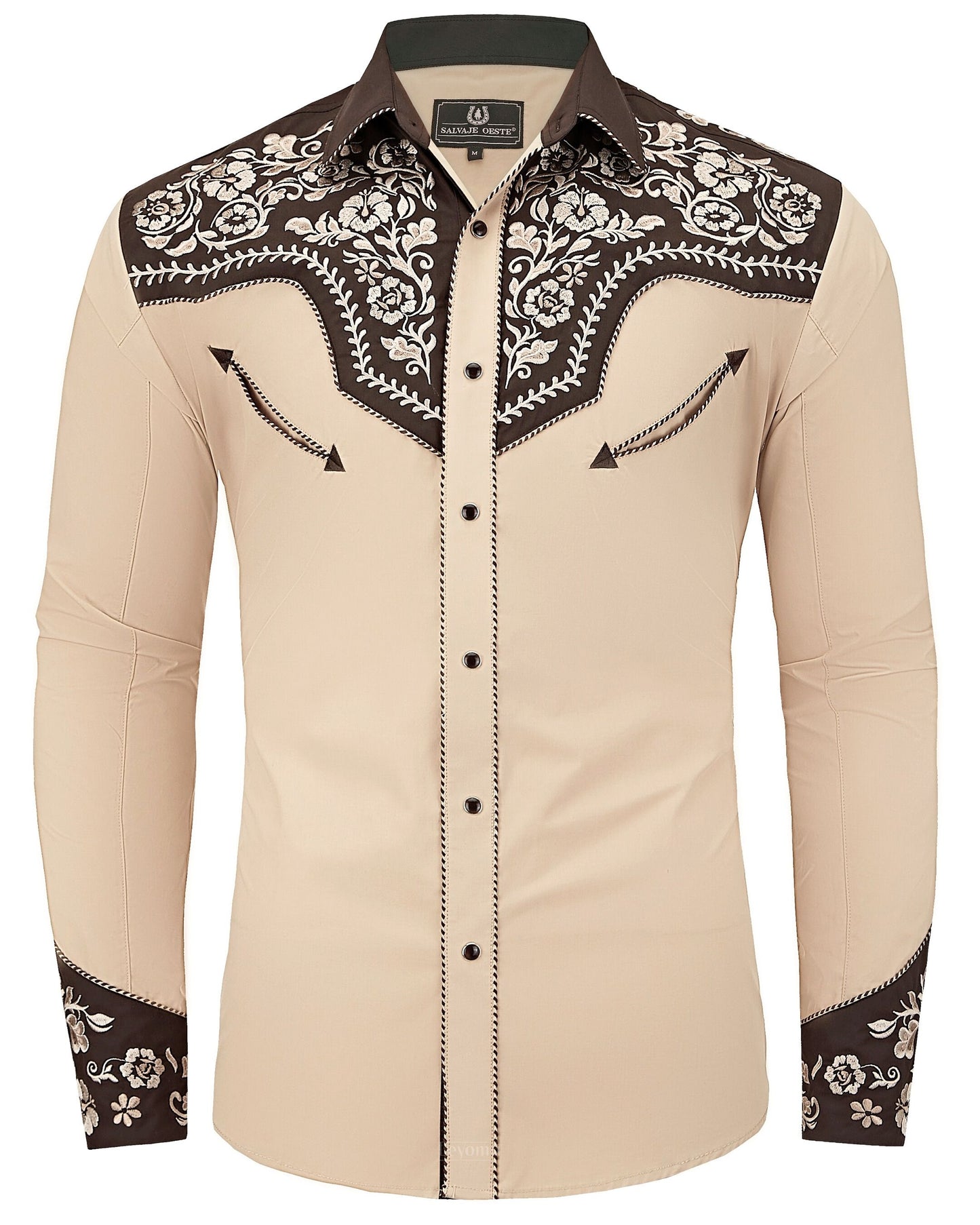 The Badlands Men's Embroidered Western Pearl Snap Shirt